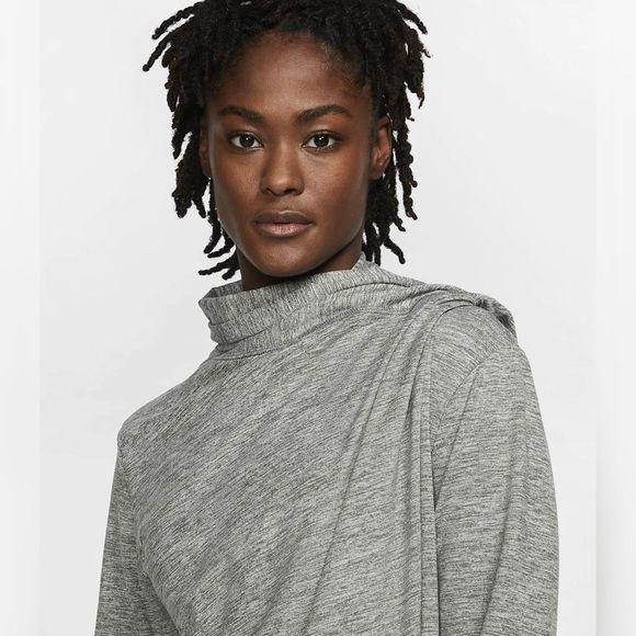 Nike Yoga Jacket Small Grey Womens Open Cardigan Drape Shawl DriFIT Loungewear - Picture 9 of 11